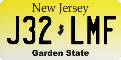 NJ license plate J32LMF