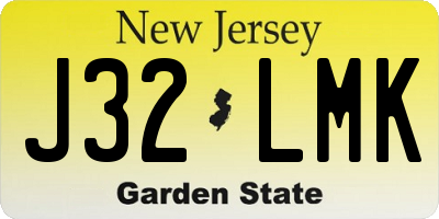 NJ license plate J32LMK
