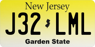 NJ license plate J32LML