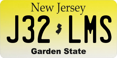 NJ license plate J32LMS