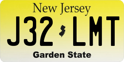 NJ license plate J32LMT