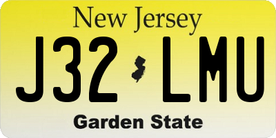 NJ license plate J32LMU