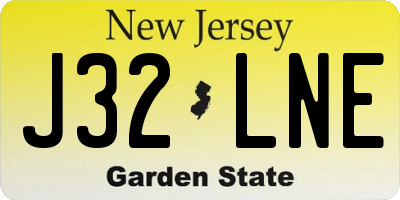 NJ license plate J32LNE
