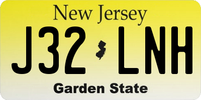 NJ license plate J32LNH