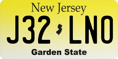 NJ license plate J32LNO