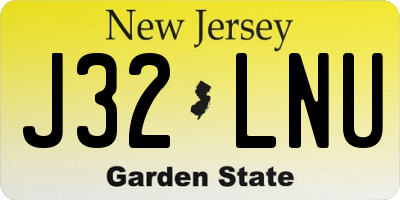 NJ license plate J32LNU