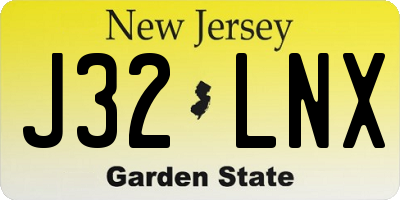 NJ license plate J32LNX