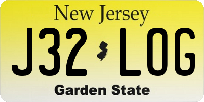 NJ license plate J32LOG
