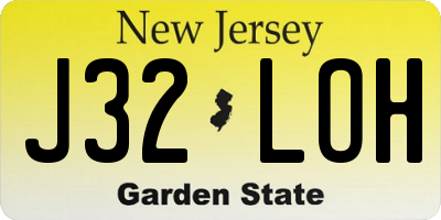 NJ license plate J32LOH