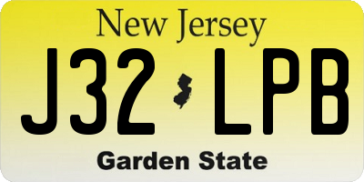 NJ license plate J32LPB