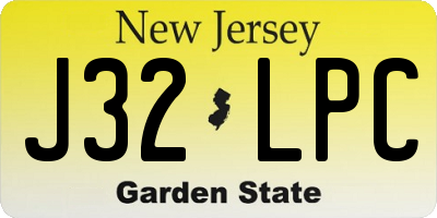 NJ license plate J32LPC
