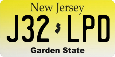 NJ license plate J32LPD