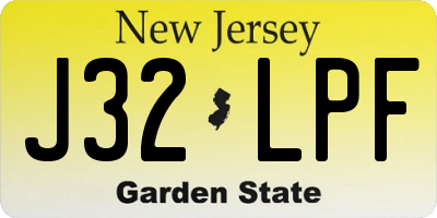 NJ license plate J32LPF