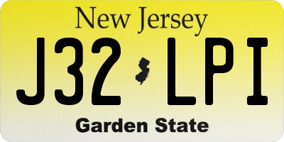 NJ license plate J32LPI