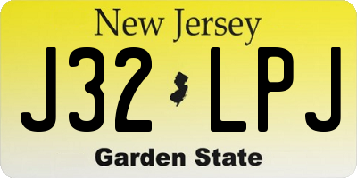 NJ license plate J32LPJ