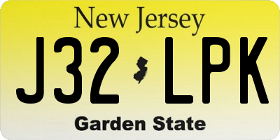 NJ license plate J32LPK