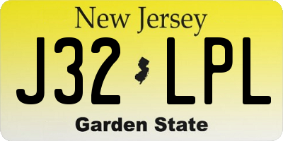 NJ license plate J32LPL
