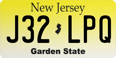 NJ license plate J32LPQ