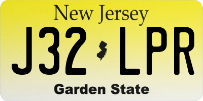 NJ license plate J32LPR