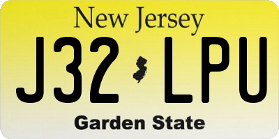 NJ license plate J32LPU