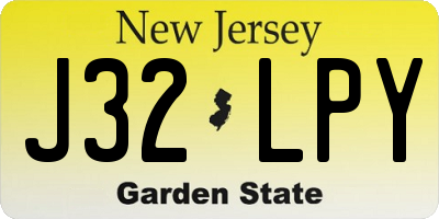 NJ license plate J32LPY