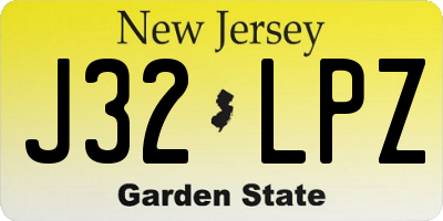 NJ license plate J32LPZ