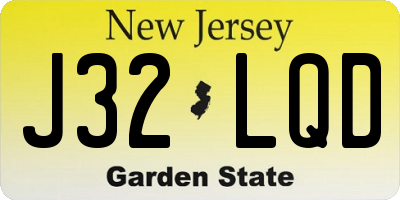 NJ license plate J32LQD