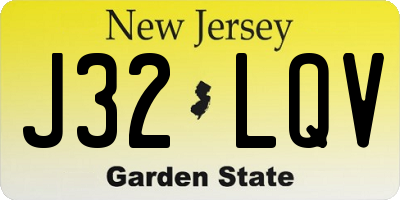 NJ license plate J32LQV