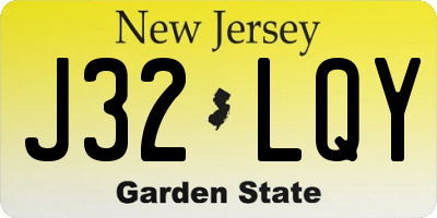 NJ license plate J32LQY