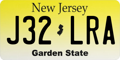 NJ license plate J32LRA