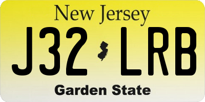 NJ license plate J32LRB