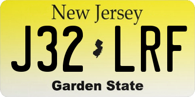 NJ license plate J32LRF
