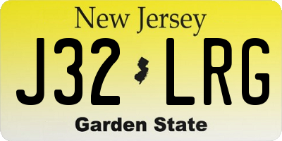 NJ license plate J32LRG