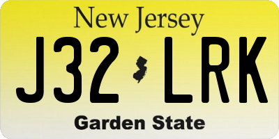 NJ license plate J32LRK