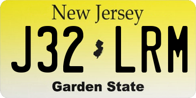 NJ license plate J32LRM