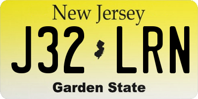 NJ license plate J32LRN