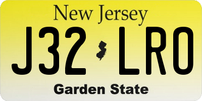 NJ license plate J32LRO