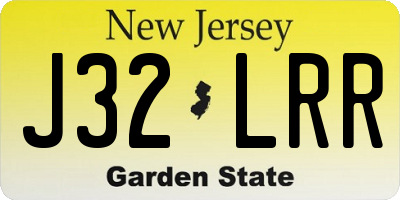 NJ license plate J32LRR