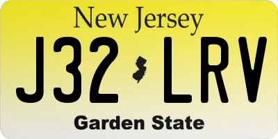 NJ license plate J32LRV