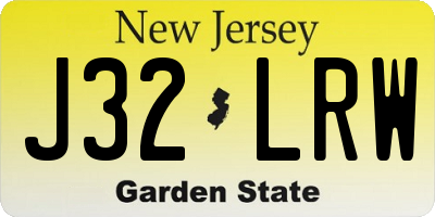 NJ license plate J32LRW