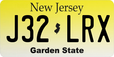 NJ license plate J32LRX
