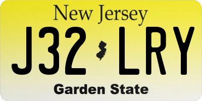 NJ license plate J32LRY
