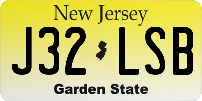 NJ license plate J32LSB