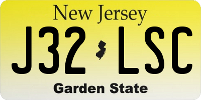 NJ license plate J32LSC