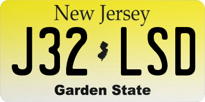 NJ license plate J32LSD