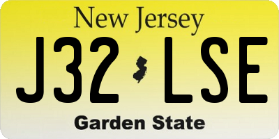 NJ license plate J32LSE