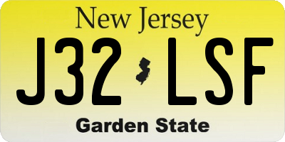 NJ license plate J32LSF