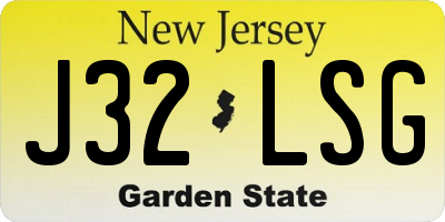 NJ license plate J32LSG