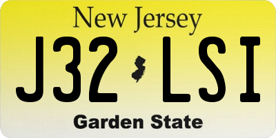 NJ license plate J32LSI