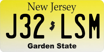 NJ license plate J32LSM